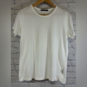Jenni Kayne White Quiet Luxury Classic Preppy Casual Elevated Cotton Tee XS